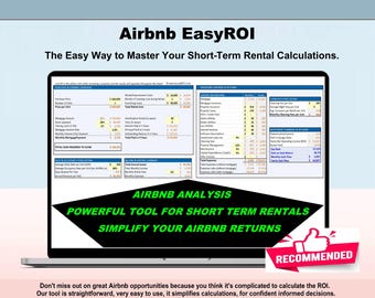 Airbnb EasyROI. The Easy Way to Master Your Short-Term Rental Calculations. (Excel and/or Google Sheets)