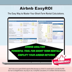 Airbnb EasyROI. Il modo semplice per padroneggiare i calcoli degli affitti a breve termine. (Excel e/o Fogli Google)