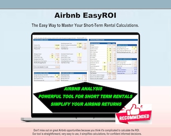 Airbnb EasyROI Calculator: Short-Term Rental Analysis (Excel & Google Sheets)