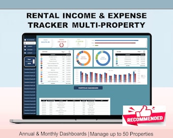 Rental Income and Expense Tracker Multi Property Template Landlord Spreadsheet Rental Bookkeeping Excel Sheets Real Estate Management