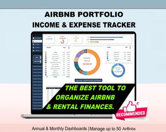 Airbnb Portfolio Income & Expense Tracker Excel (Spreadsheet)