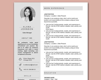 Professional Resume Template Word | Clean CV Design | Modern Curriculum Vitae, Cover Letter, References, Guides, Icons | Digital Download