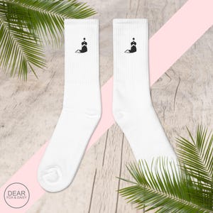 Cute Mini Aussie / Australian Shepherd Embroidered funny pet dog crew socks