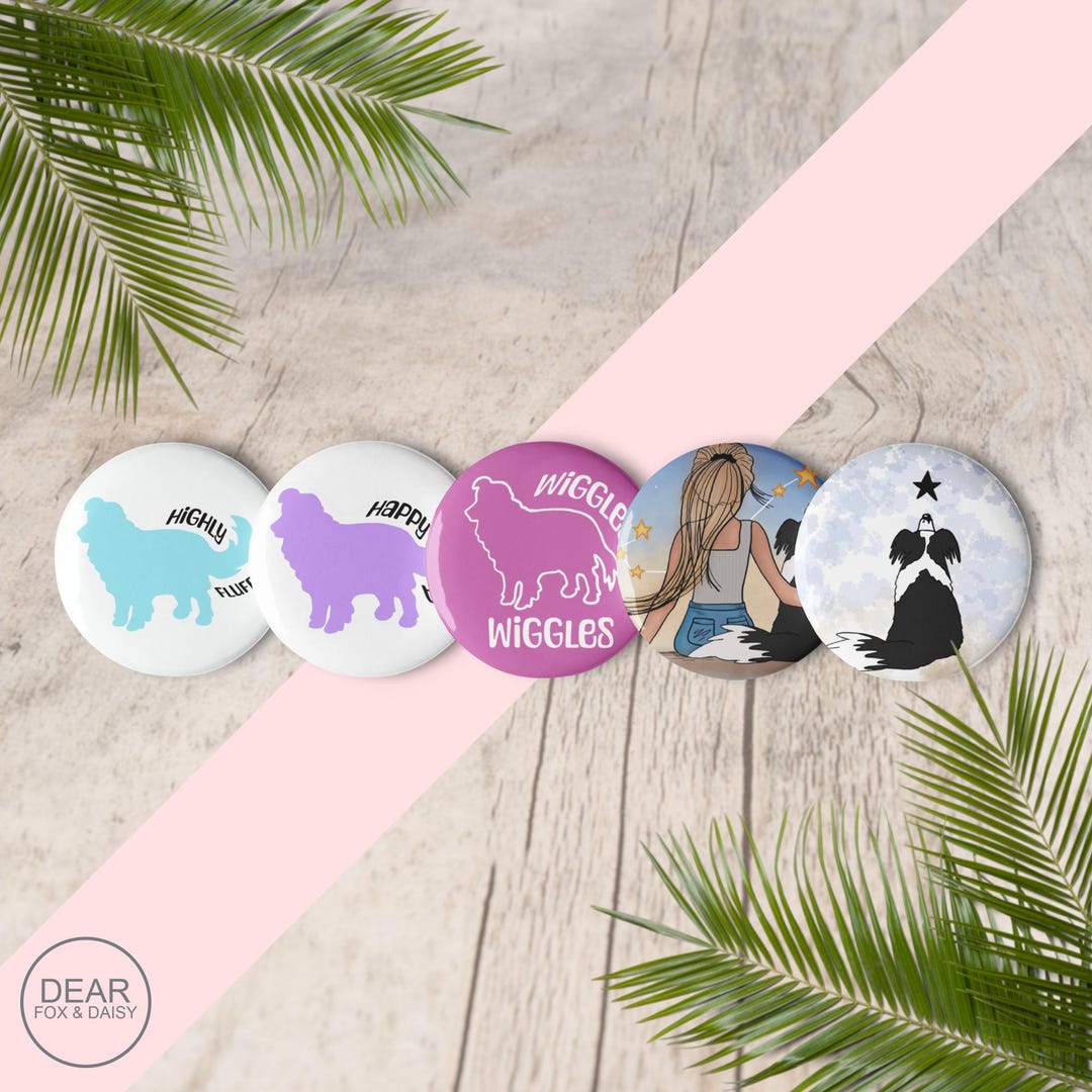 Mini Aussie / Australian Shepherd / Set of Cute Dog Pet Pin Buttons - Etsy