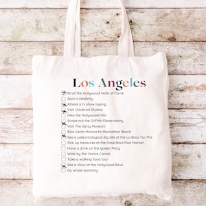 Los Angeles Tote, Los Angeles Print, Los Angeles Wedding Welcome Bag, Gift for Los Angeles, Bucket list Bag, Travel Lover Gift
