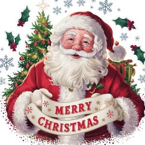 5 Feliz Natal Papai Noel PNG | Clipart de Árvore de Natal | Design de Sublimação de Papai Noel | Saudação de Natal Download Digital Instantâneo"