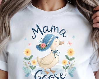 Mama Goose Floral PNG: Vintage Mother's Day Sublimation (Digital Download)