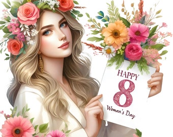 International Women's Day PNG Bundle: Floral Empowerment (Digital Download)