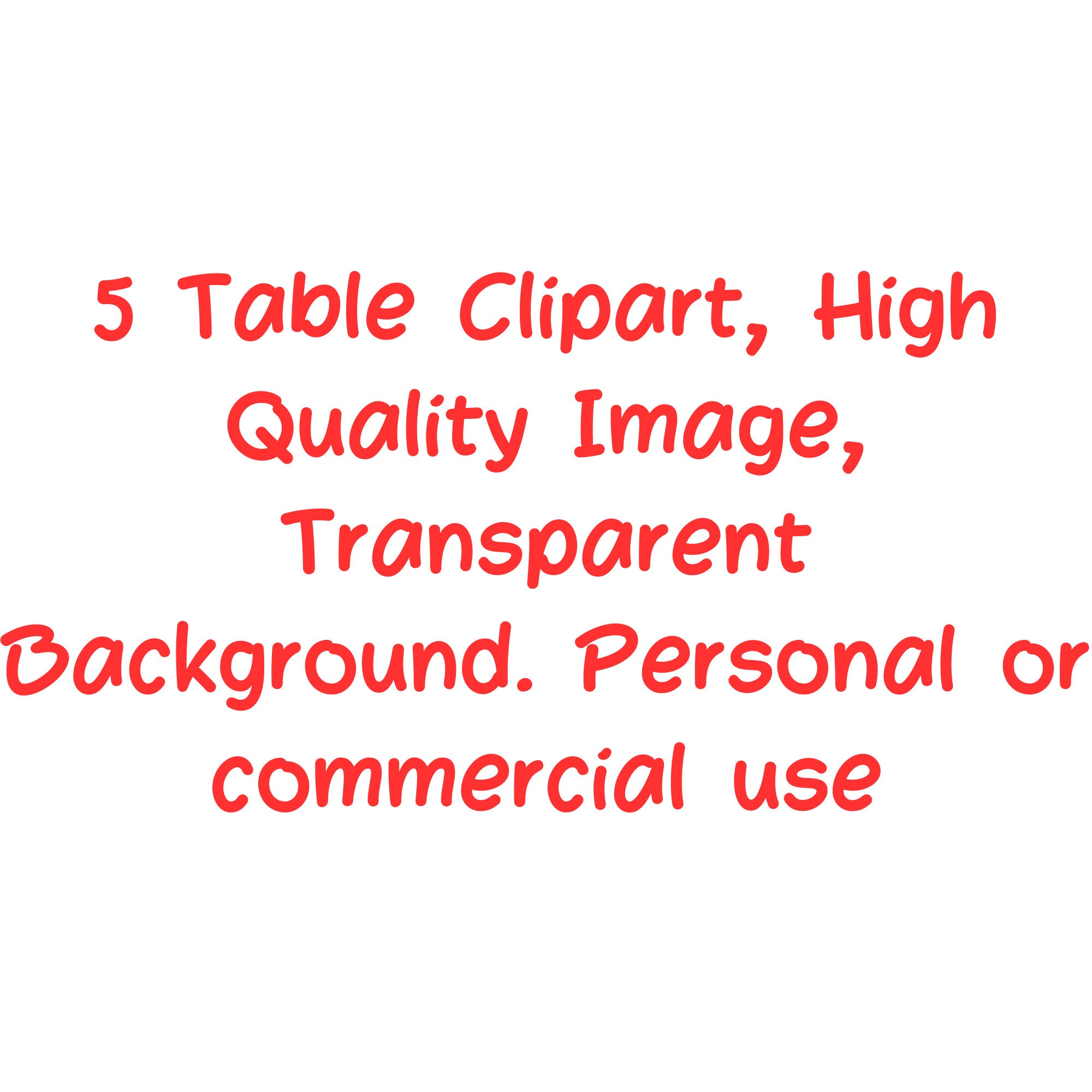 Watercolor Living Room Table Clipart Set 5 High-quality PNG Images