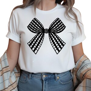 Coquette Rutig Bow PNG SVG svart Gingham Fluga Digital Nedladdning - Omedelbar Ribbon Clip Art för Hantverk, Skjortor, Inbjudningar - Kommersiellt Bruk