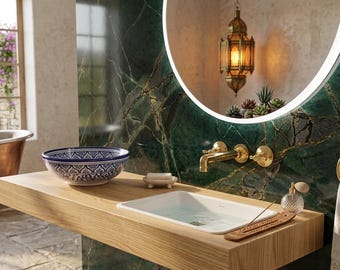 Grifo mural de latón sin lacar, grifo de baño de latón, grifo de baño de estilo vintage