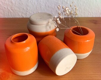 Mini Vase, Keramik, Handmade, orange