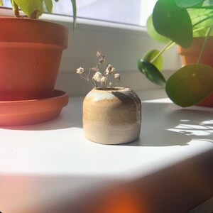 Mini Vase, Keramik, Handmade, Cremefarben Bild 5