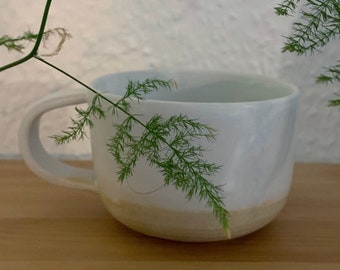 Tasse, Keramik, Handgemacht, weiß