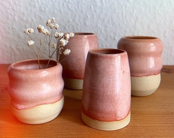 Mini Vase, Keramik, Handmade, rose Quarz