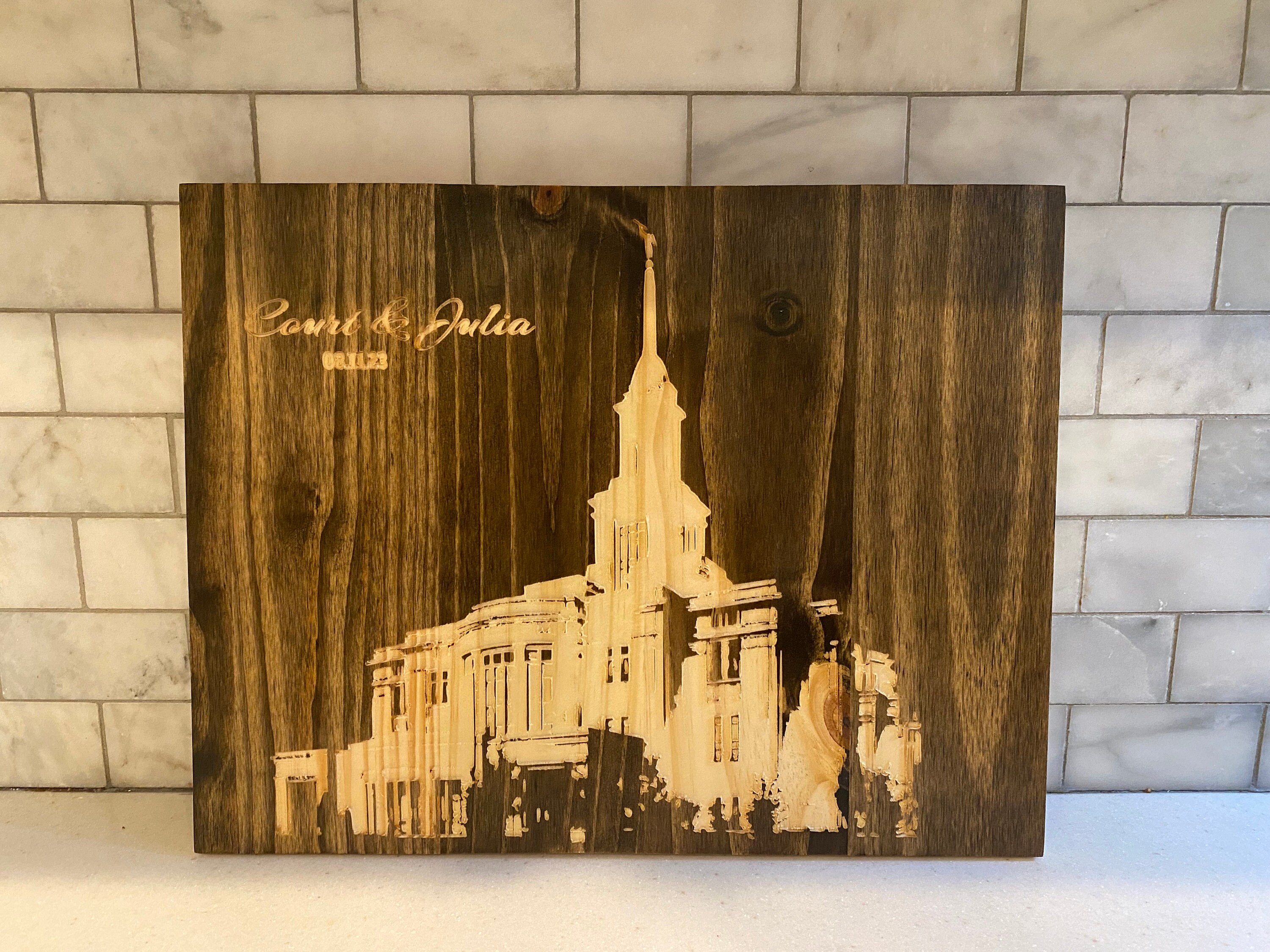 Personal LDS Temple Sign With Name and Date Home Decor