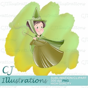 Cute Fauna Fairy Clipart Pattern PNG DIGITAL DOWNLOAD Printable Digital Paper Background design Sleeping beauty Aurora Maleficent 3 fairies