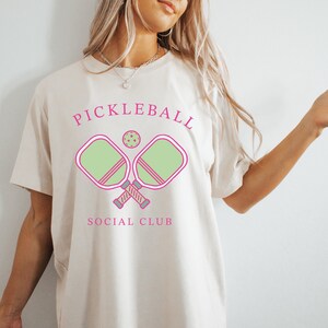T-shirt for Pickleball lover shirt for women tshirt gift comfort colors graphic tee Pickle Ball Social Club t shirt