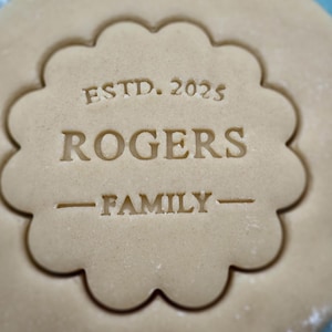 Custom ESTD Family Name Cookie Cutter & Stamp