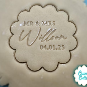 Personalized Wedding | Engagement Cookie Cutter and Stamp