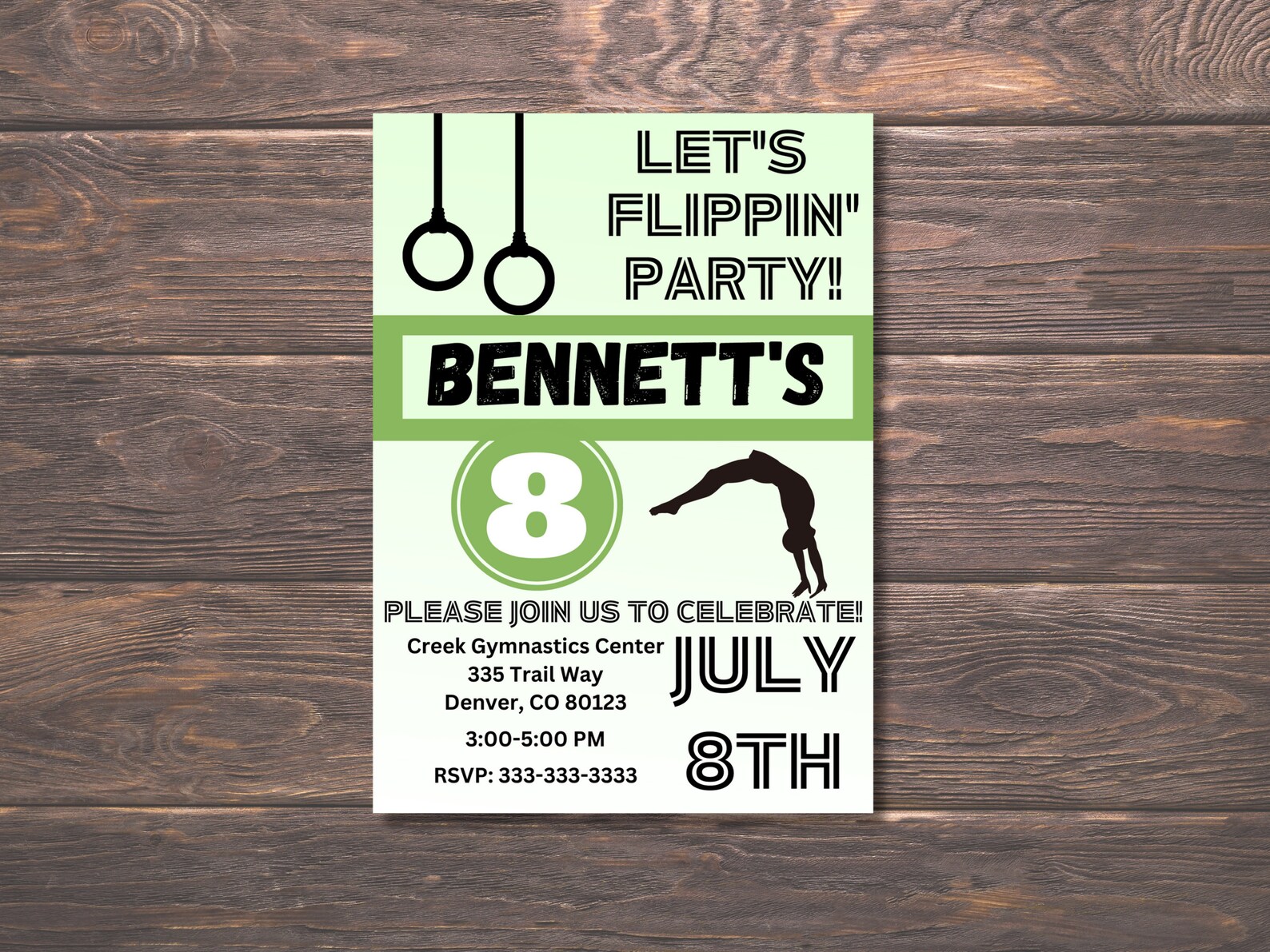 Gymnastics Theme Invitation for Boys Birthday Party Editable - Etsy