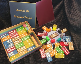 Multi-color Domino 12 Mexican Trains Game