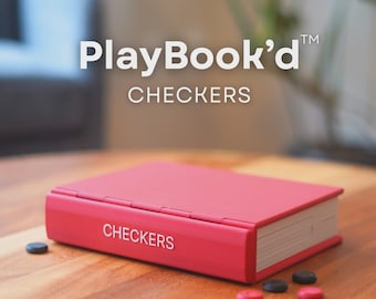 PlayBook'd Checkers Game | 3D Printed Classic Board, Travel Set