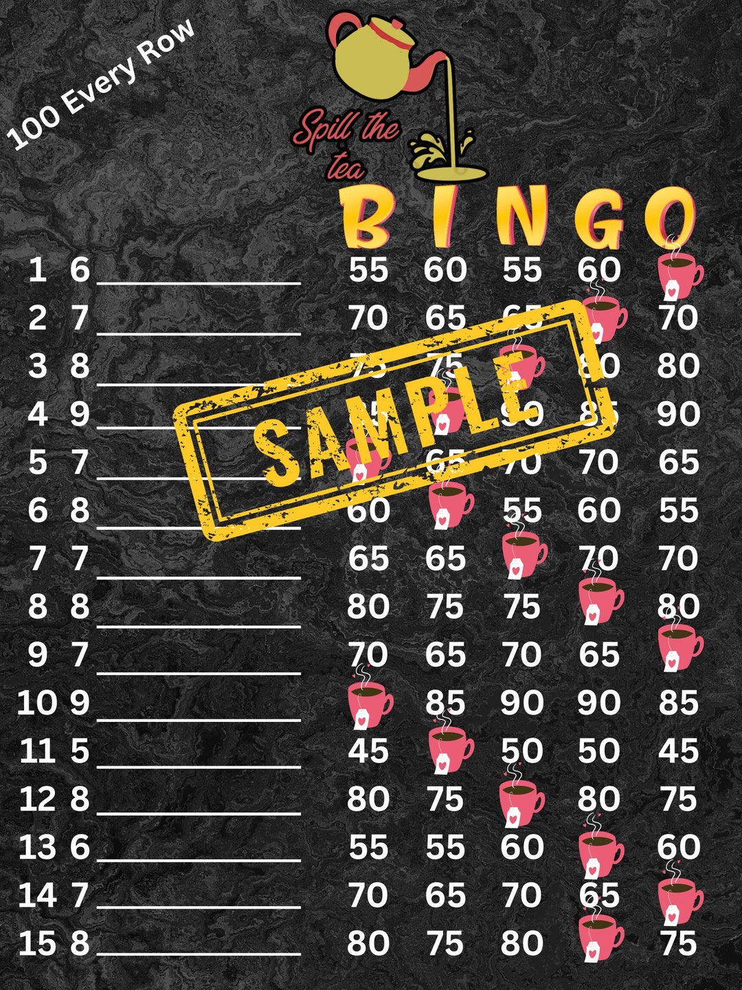 Bingo boards etsy