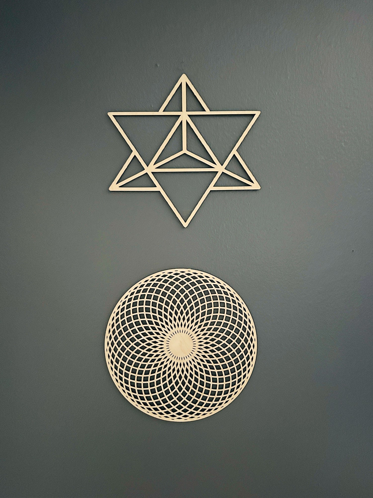 Geometric Handcraft Handcrafted Merkaba: Sacred Geometry Wood Wall Art - Etsy