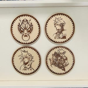 Cloud Strife Coaster Set: Final Fantasy VII Gamer Decor