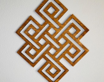 Endless Knot Wall Hanger – Buddhist Eternal Knot, Spiritual Meditation Decor