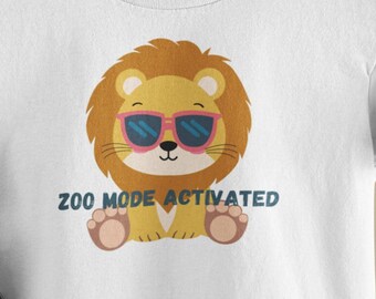 Camiseta de manga corta para niños pequeños Zoo Mode Activated Zoo Trip