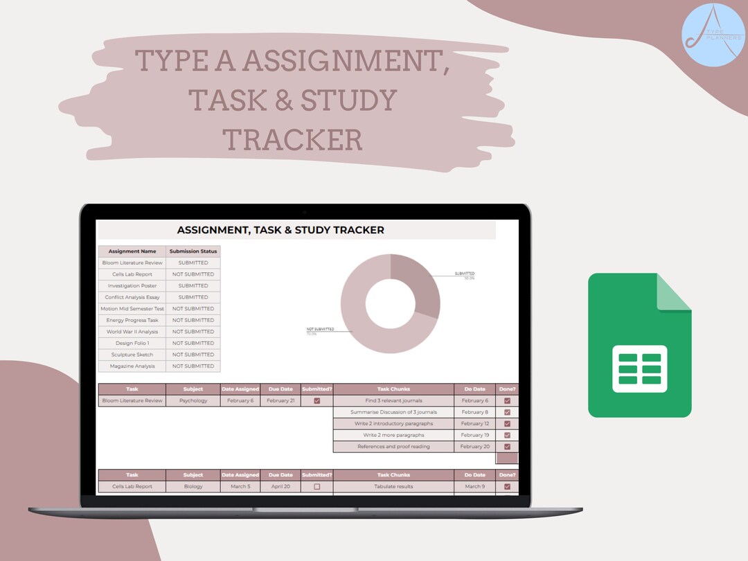 ASSIGNMENT, TASK, STUDY Tracker | Task Chunking | Dynamic Calendar ...