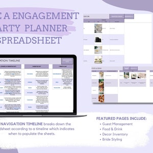 Engagement Party Planning Spreadsheet | Google Sheets | Digital Download