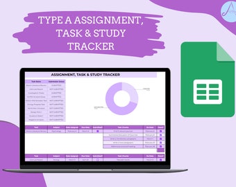 OPDRACHT, TAAK, STUDIE Tracker | Taak chunking | Dynamische kalender | Google Spreadsheets | Paars