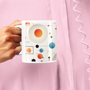 バウハウス デザイン (12 のうち 5) コーヒー マグ - 建築家、アーティスト、オフィス クリエイティブ向けのレトロな 11 オンス カップ