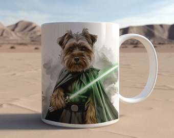 Brown Miniature Schnauzer Galactic Guardian Dog Mug | Star-inspired Canine Coffee Cup | Perfect Gift for Sci-Fi Fans