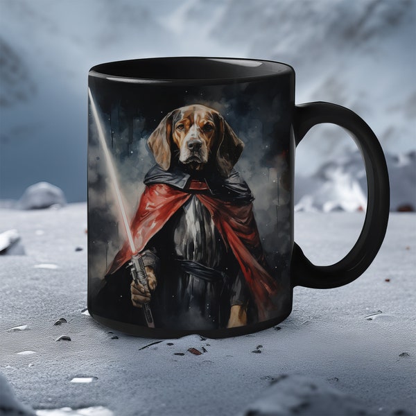 American Fox hound Galactic Canine Overlord Water color Ceramic Mug (11 oz) Coffee Cup | Perfect Gift for Sci-Fi Fans