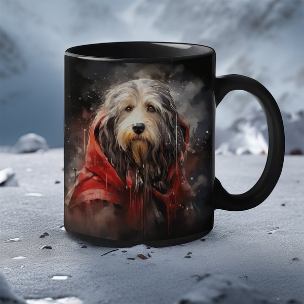 Bearded Collie Galactic Canine Overlord Water color Ceramic Mug (11 oz) Coffee Cup | Perfect Gift for Sci-Fi Fans