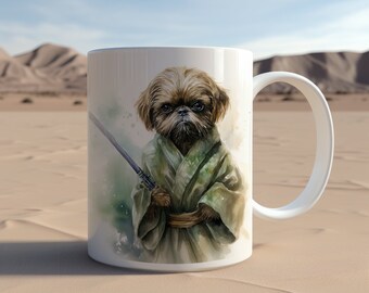 Brussels Griffon Galactic Guardian Dog Mug | Star-inspired Canine Coffee Cup | Perfect Gift for Sci-Fi Fans