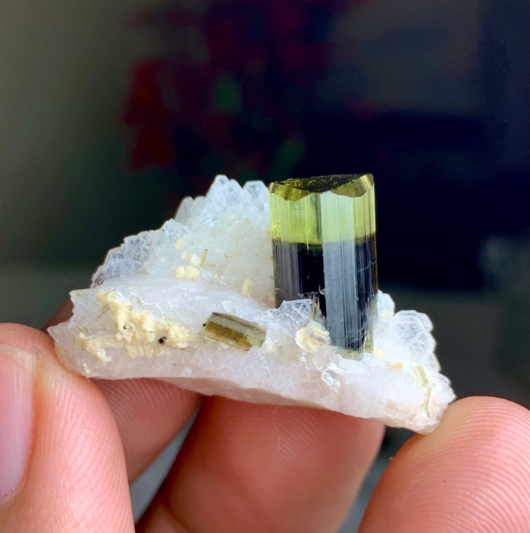 12 Gram Stunning Quality Green Tourmaline Specimen With Nice Albite ...