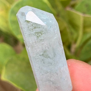 10 Gram sky  blue aquamarine crystal specimen with black tourmaline From Skardu north area Pakistan