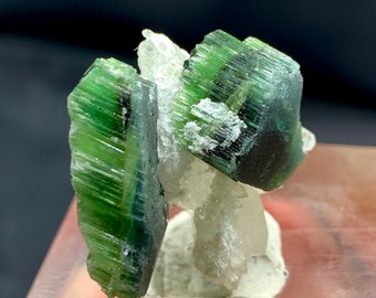 10 Gram blue and green cap tourmaline specimen with quartz combine from Skardu Pakistan Duble terminated undamage specimen