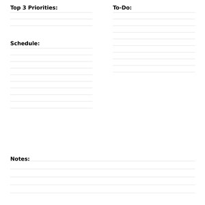 Minimalist Printable Daily Planner - Instant Download, A4 & US Letter