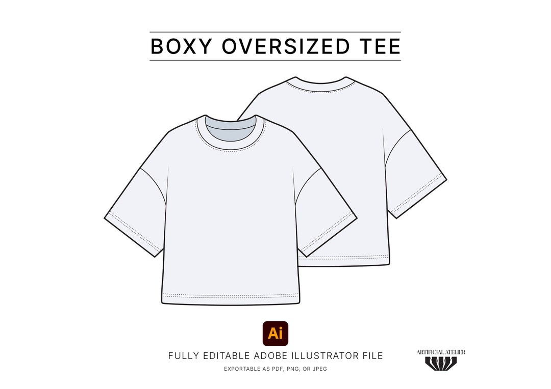 Oversized T shirt Vector Template Streetwear Boxy Tee Etsy