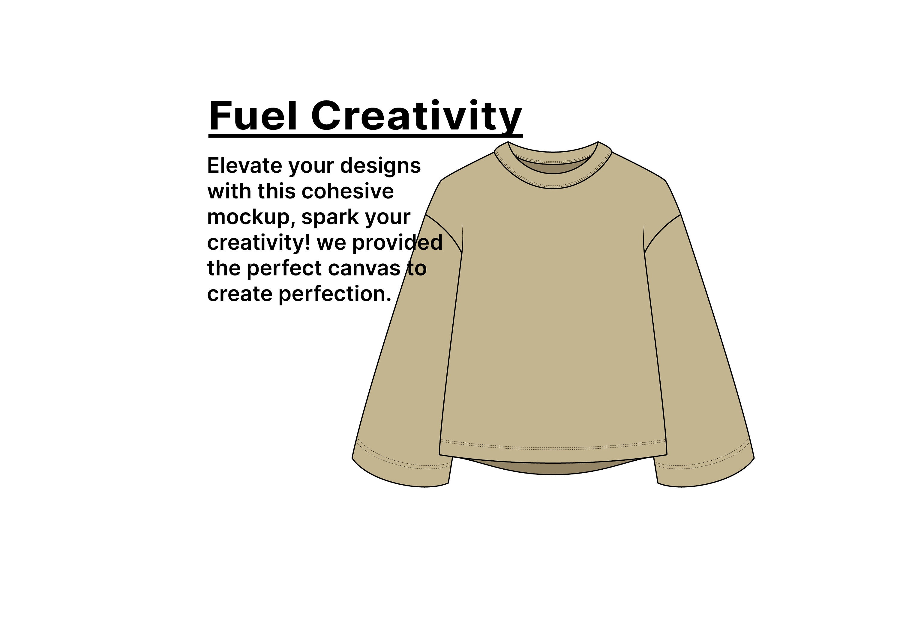 Oversized Long-sleeve T-shirt Mockup, Vector Tech Pack (digital