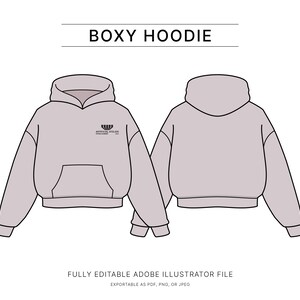 Boxy Hoodie Vector Template Streetwear Sweatshirt Concept Sheet for Boxy Hoodie Vector Template Streetwear Sweatshirt Concept Sheet for