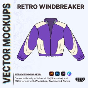 Tech Pack for Windbreaker, Fashion CADs for Beginners & Professionals, Vector Mockups for Clothing Brands Designers - Illustrator, Canva