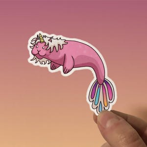 Felisealight rose - Sticker mignon - Sticker vinyle mat coloré, art vectoriel, illustration numérique dessinée à la main, sticker pour ordinateur portable et journal