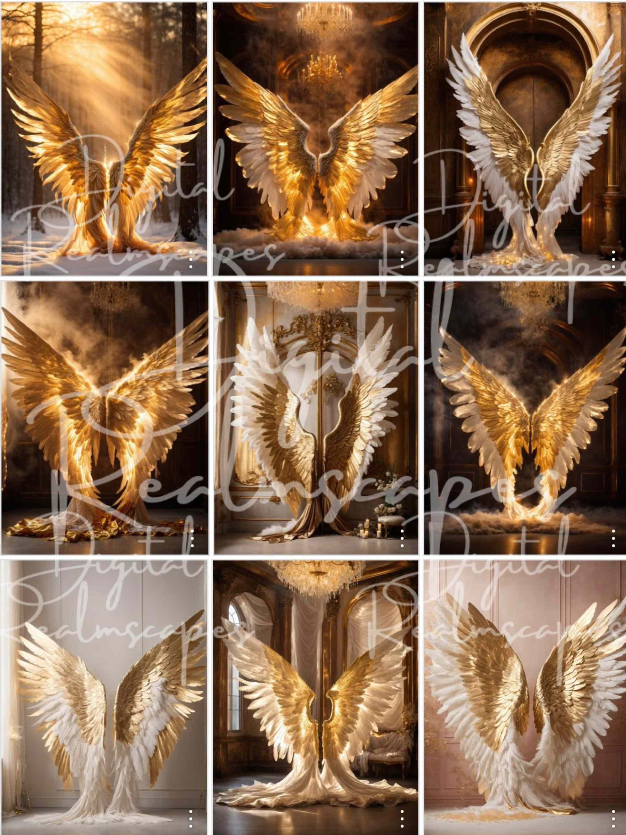40 Angel Wings Digital Maternal Backdrop Maternitybackdrop Studio ...